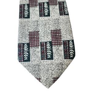 Dino Romaro Tie Mens Necktie Hand Made Polyester Geometric Wide 4" x 56"